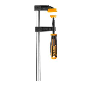 Ingco F Clamps (50x150mm), Steel f clamp with Rubberized Handle and Surface Protection PVC Cover for Better Grip Metal F Clamp