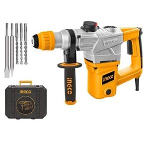Ingco Innovative Corded Electric Industrial 1250W Rotary Hammer Cum Breaker Cum Demolition Hammer