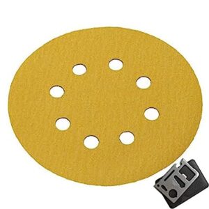 Bosch 5"(125mm) Dia 8Hole Hook & Loop Sanding Paper/Disc For Sander/Polishing Applications With 11 in 1 Pocket Multitool (5"(125mm) x60Grit, 5)