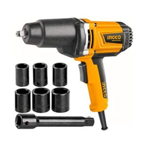Ingco IW10508 1050W Hex Impact Wrench with 6 Pieces Sockets (17, 18, 19, 21, 23, 24 mm) and 125 mm Adaptor