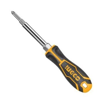 Ingco AKISD0608 6 IN 1 Screwdriver Set, Screwdriver kit | CR-V,with 2pcs socket & 2 pcs Two-way Bit, 1pcs Interchangeable Handle (1 Set)