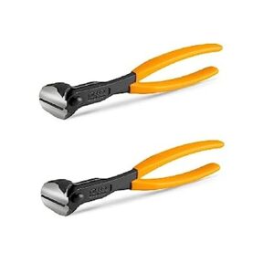 INGCO 2pcs Pack End Cutting Pliers, 7″/180mm Cr-V, Black Finish and Polish, Hand Tools Heavy Duty Plier End Cutting Pliers for Wood Working Home Use (1 Set)