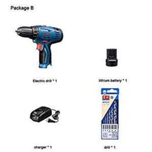 Dongcheng B 12V DC Lithium-Ion Battery Cordless Driver Power Tools Screwdriver Electric Drill with Package