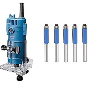 DONGCHENG DMP02-6 350W Trimmer, 6 mm with 5 Flush Trim Bits