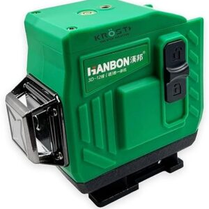 KROST 12 Lines Laser Level Tool Vertical Horizontal Lines with Stand Self-leveling Function,3D Green Cross Line Laser with 2 Rechargeable Battery