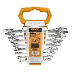KROST Metal Allen Socket Set, Hex Bit with 1/4 and 1/2 Inch Ratchet Handle (Red, 18 Piece)