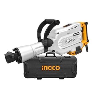Ingco Demolition Breaker, Concrete Breaker, Electric Demolition Hammer Heavy Duty Concrete Breaker 1700W |1400 BPM | Hammer Demolition Drills with Flat Chisel Bull Point Chisel