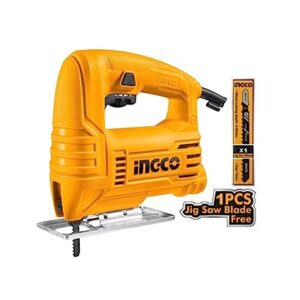 INGCO Jig Saw, Corded Jigsaw with Scale Ruler, 400W | 800-3000rpm | With 1pcs Saw Blade, Bevel Cutting: ±45°, Max Cutting Depth 55mm for Wood