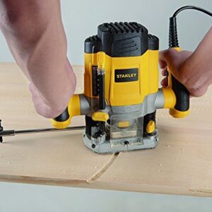 Stanley 1200W 8mm Variable Speed Plunge Router Machine With Free 8mm Router Bit Set By Tools Centre.