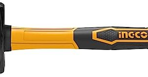 Ingco Rubber Hammer 450g, Unique Design Fiberglass Handle, Professional Rubber Hammer for Flooring, Woodworking