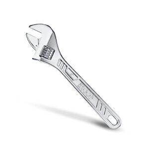 Ingco Adjustable Wrench, 0-30mm with Metric Scale | 250mm(10″) | C45, Drop-forged,Chrome-Plated, Professional Adjustable Wrench for Auto Repair, General Assembly, Maintenance, Plumbing