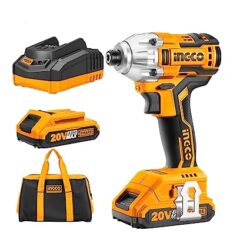 Dong Cheng DCPB488EM 20V Brushless Impact Wrench, Max Torque 360 ft-lbs (488N.m), 1/2″ with 3 Mode Speed, 2400 RPM Cordless Impact Gun, Includes 2 * 4.0Ah Battery and Charger, 4 Impact Sockets and Kit Bag