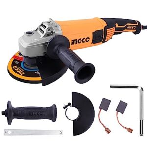 INGCO AG200018 Industrial Angle Grinder 2000 Watt Corded 8450 RPM Speed Tool Grinding 180mm Grinding Machine Ideal for Polishing Cutting