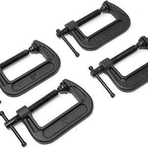 KROST 2” inch Industrial Heavy Duty G Clamp C Type Anti‑rust Universal Clamping Tool for woodworking and DIY Maximum Opening size 50mm (4PCS)