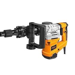 KROST Waterproof Demolition Hammer 11Kg, 2100W, Copper Armature With 6 Months Warranty Breaker, Chiseling, Pointed And Flat Chisel Bits (11kg)