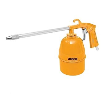 INGCO AWG1001 215mm Air Washing Gun High-Pressure Wash Water with Interchangeable Steel Nozzle Tips 0.75L Tank Capacity for Efficient Cleaning