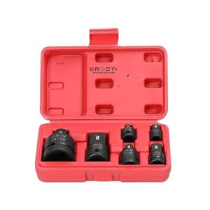 KROST Impact Adapter Reducer Set Socket Converter Adapter 1/4inch 3/8inch 1/2inch 3/4inch for Impact Driver Conversions with Storage Box.