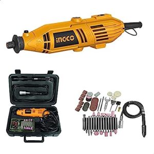 Ingco 3.2mm 130 Watt Variable Speed Mini Die Gridner Kit with 52 Pieces Accessories MG1309,Yellow