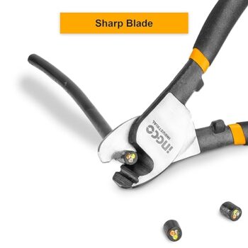 INGCO Cable Cutter, 8""/200mm | 55# Carbon Steel, Heavy Duty Cable Cutting, High Leverage Cutter for Aluminum, Copper, Wire, Communications Cable - Great for DIY, Electrical and Linemen