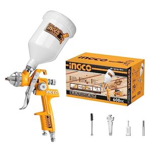 INGCO HVLP Spray Gun, 600cc Capacity Spray Gun with Plastic Cup | 1.4mm Standard Nozzle | 119-200l/min | Suitable for Finishing Coat, Spray Gun for Auto Paint