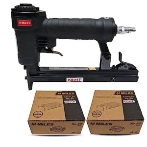 Miles Ms 80-16N Pneumatic Air Stapler with 16000 Staples & 11 In 1 Multi Tool, Black