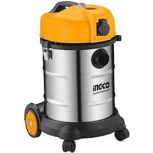 INGCO VC14301 1400W 30L Vacuum Cleaner - Stainless Steel Tank, HEPA Filter, and Versatile Accessories