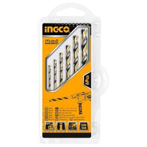 6PCS HSS twist drill bits set, INGCO Bit set, 2X49,3X61,4X75,5X86,6X93,8X117