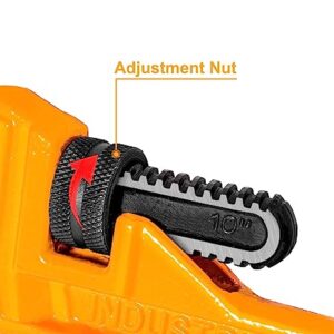 Ingco Pipe Wrench, 12″ Heavy Duty Straight Pipe Wrench, 42mm Max Clamping Diameter, Adjustable Plumbing Wrench, Drop Forged, Soft Grip Plumbing Wrench