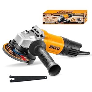 INGCO Angle Grinder, Professional Angle Grinder 100mm | 750W | 12000 RPM Power Grinder, Electric Metal ​Grinder with 1pcs Auxiliary Handle