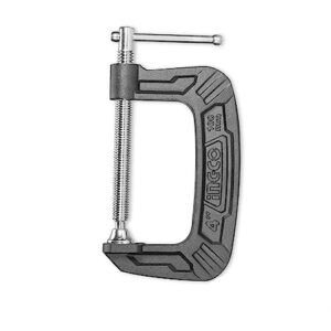 INGCO G-Clamp, 4″/100mm Heavy Duty G-Clamp, Body Malleable Cast iron T-shaped Tread, Clamps for DIY Carpentry Woodwork Building