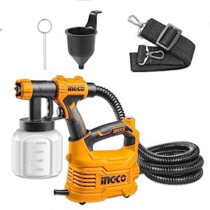INGCO HVLP Fence Paint Sprayer, with 3 Spray Patterns, and 3 Nozzle Sizes for Painting Ceiling, Fence, Cabinets