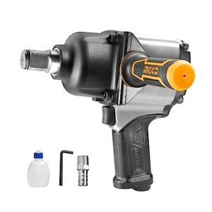 Ingco Air Impact Wrench, 3/4" Drive | 4000 RPM | |1600Nm | Twin Hammer Mechanism | Heavy-Duty Air Impact Gun with High Torque Output Up to 1600Nm (1180ft)