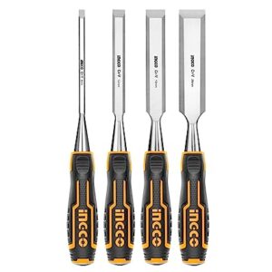 INGCO 4Pcs Wood Chisel Set Woodworking Carpenter Carving 6/12/19/25mm HKTWC0401