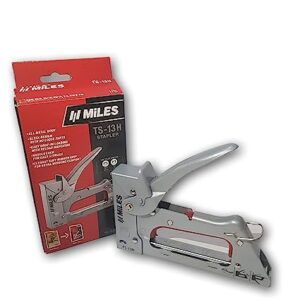 Miles All Metal Body Gun Tacker, Staple Gun With Free Staple Remover