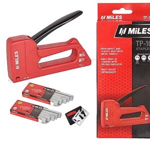 Miles Tp-10 Gun Tacker, Sofa Stapler with Staple (Red, Medium)
