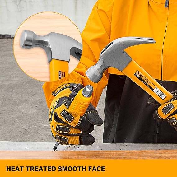 Claw Hammer, INGCO Professional Claw Hammer, 16oz/450g 45 Carbon
