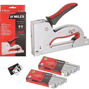 Miles All Metal Body Ts-2313A Gun Tacker, Staple Gun With Free 2000 Staples (Red)