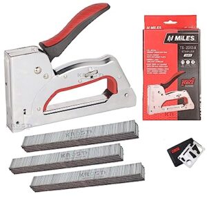 Miles All Metal Body Ts-2313A Gun Tacker, Staple Gun with Free F-12mm Brad Nails (18 Gauge) 15000pcs, Red