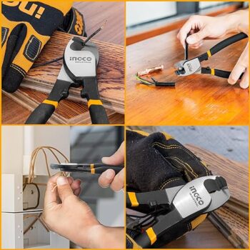 INGCO Cable Cutter, 8""/200mm | 55# Carbon Steel, Heavy Duty Cable Cutting, High Leverage Cutter for Aluminum, Copper, Wire, Communications Cable - Great for DIY, Electrical and Linemen