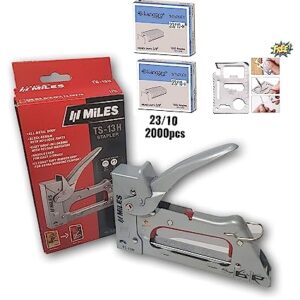 Miles All New Ts-2380A Gun Tacker, Staple Gun With Free 23/8 & 23/10 & 23/13 Staples.