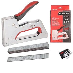 Miles All Metal Body Ts-2313A Gun Tacker, Staple Gun with Brad Nails(18 Gauge) 5000pcs (TS2313A+F12+Stencil)