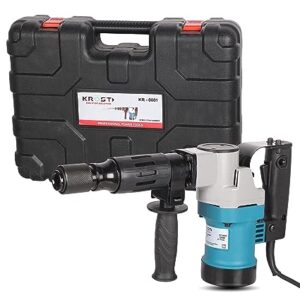 KROST Demolition Hammer 5Kg, 1250W, Copper Armature, Chiseling, Pointed And Flat Chisel Bits, 1250 Watts, 220 Volts – Blue