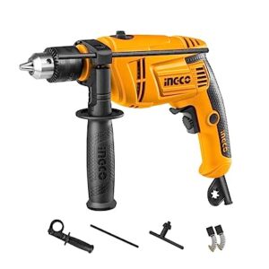 INGCO Impact Drill, 750W | 0-3000rpm | 13mm Power Hammer Drills, Variable Speed Corded Drill Machine, Froward/Reverse Switch Electric Drill with Depth Gauge Home Improvement Construction Concrete