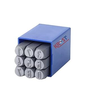 KROST Professional Number and Letter Punch Set for Jewelry Craft Stamping. (3/16″ Number)