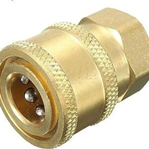 KROST Pressure Washer Coupler, Quick Connect Fittings 1/4 Inch Quick Coupler Female Socket, Brass Adapter M14 to 1/4 inch for Foam Lance and attachments. (1/4″ Coupler)