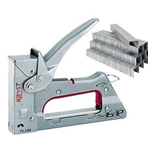 KROST Metal/Plastic Body Gun Tacker, Staple Gun with Staple Pins. (Ts-13h + 23/8 2000pins)