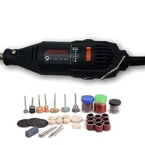 KROST Metal Dremel Type Variable Speed Electric Palm Die Grinder Rotary Tool with Accessories (Black, 105 Piece)