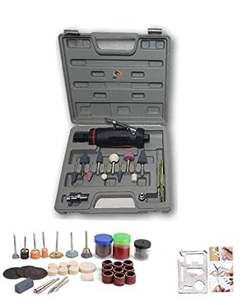 KROST 122pcs Compact 1/4" Air Die Grinder Kit With Rotary Tool Set