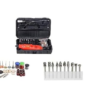 KROST Carbide Burr Compact Electric Die Grinder Rotary Tool and Accessory Kit