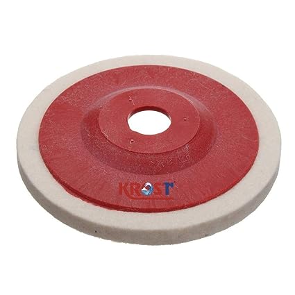 KROST Wool Felt Buffing Pad Wheel Disc for Polishing Stainless steel,Metal,Marble, Glass, Ceramic, 4 inch Angle Grinder Abrasive Rotary tool accessory - white, 100 x 16mm x 16mm dia. (10) - Image 3